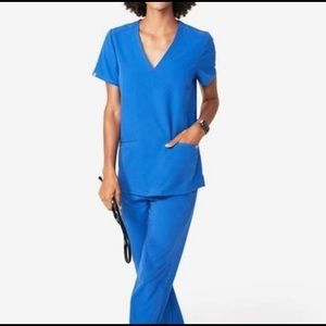 XXS Figs Royal Blue Scrub Top